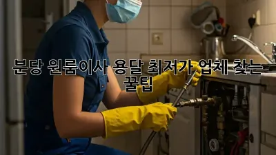 분당 원룸이사 용달, 최저가 업체 찾는 꿀팁!